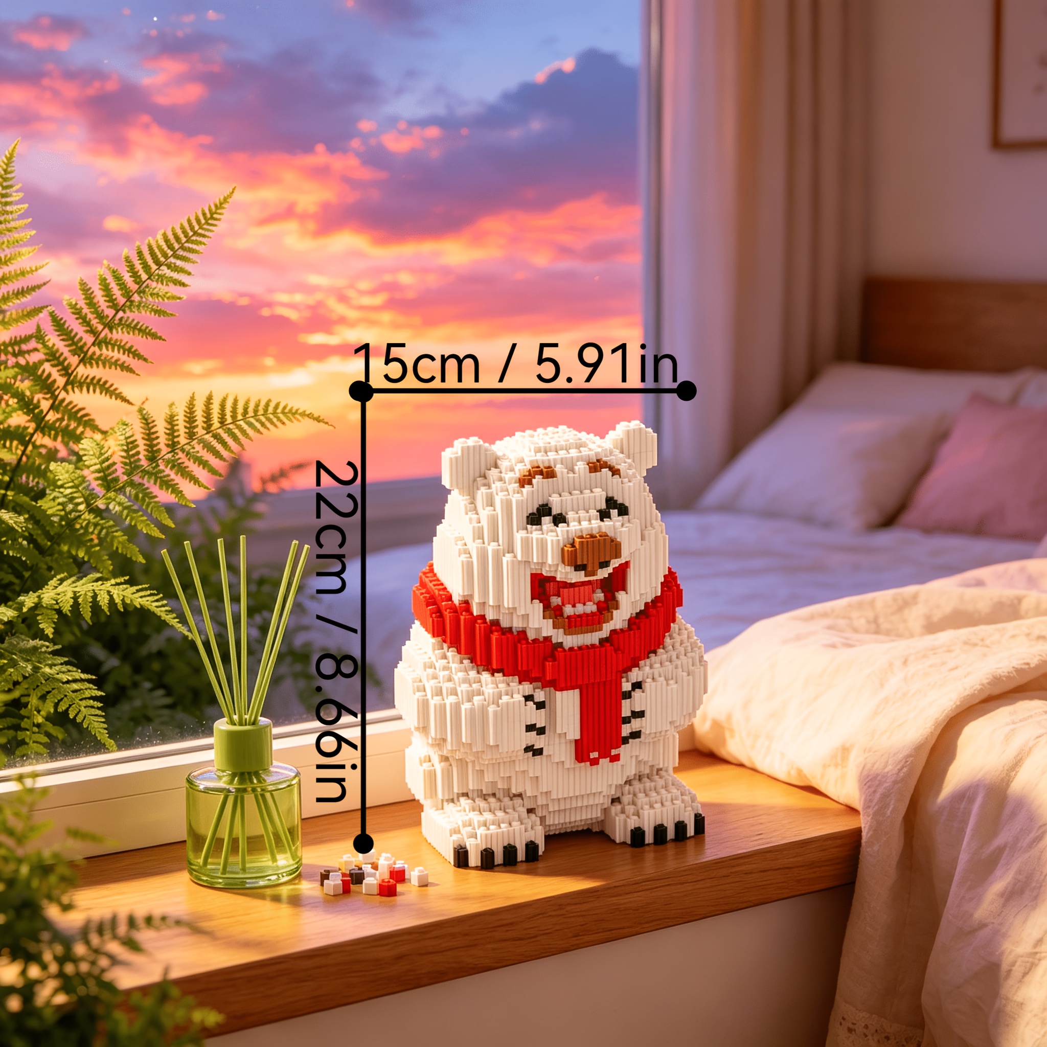 White Polar Bear 3D Building Block Ornament